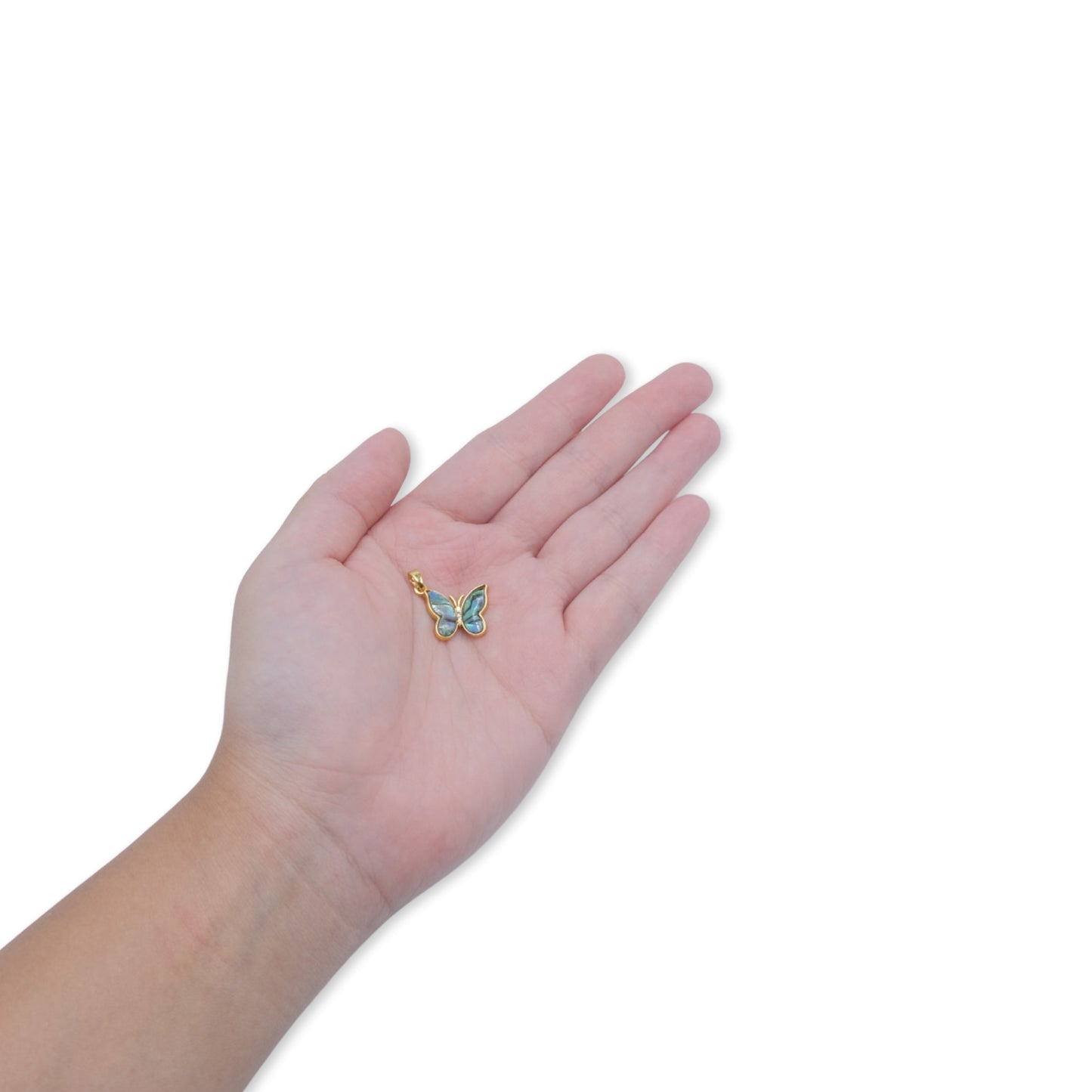 Gold and Paua Butterfly Charm