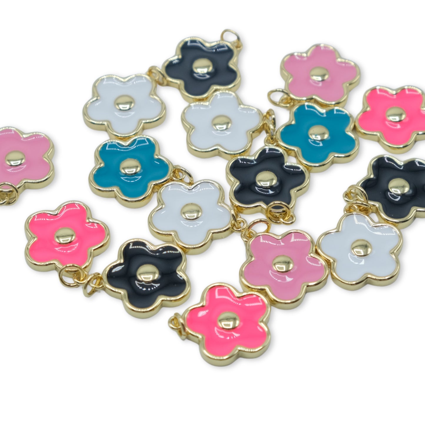 Flower Coloured Enamel Charm