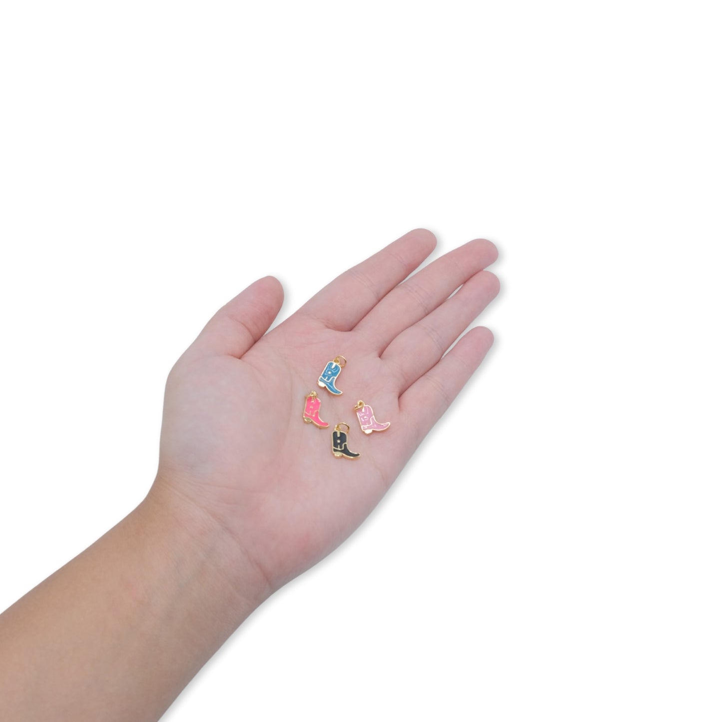 Coloured Cowboy Boot Charm 18K Gold Filled