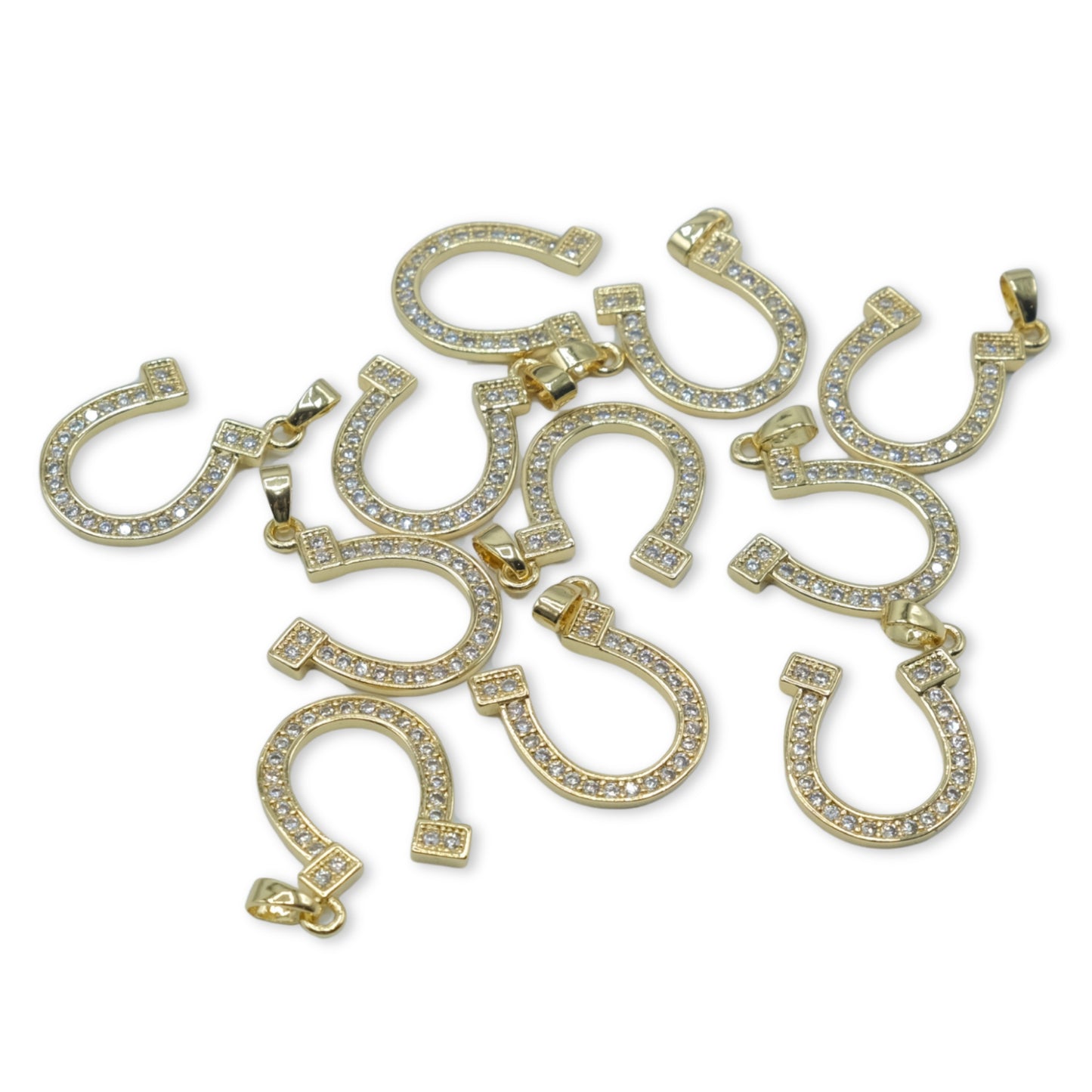 Large Horse Shoe with Studs Charm