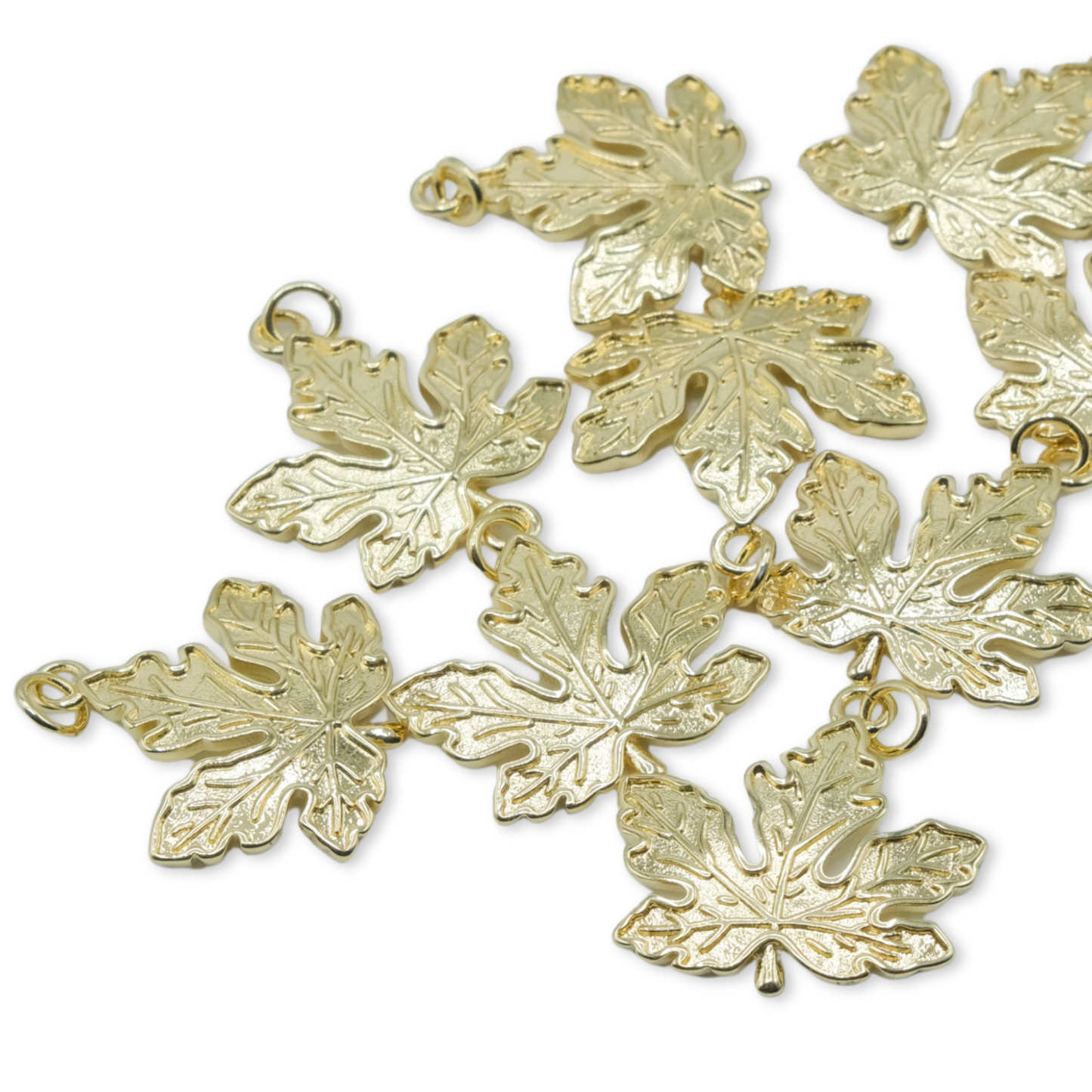 Maple Leaf Red Enamel and Plain Charm