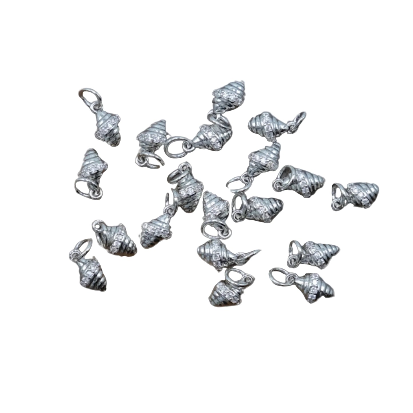 Mini Silver Seashell with Studs | Silver Plated