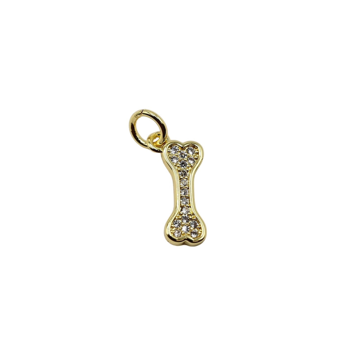 Crystal Bone Charm Pendant | 18K Gold-Filled