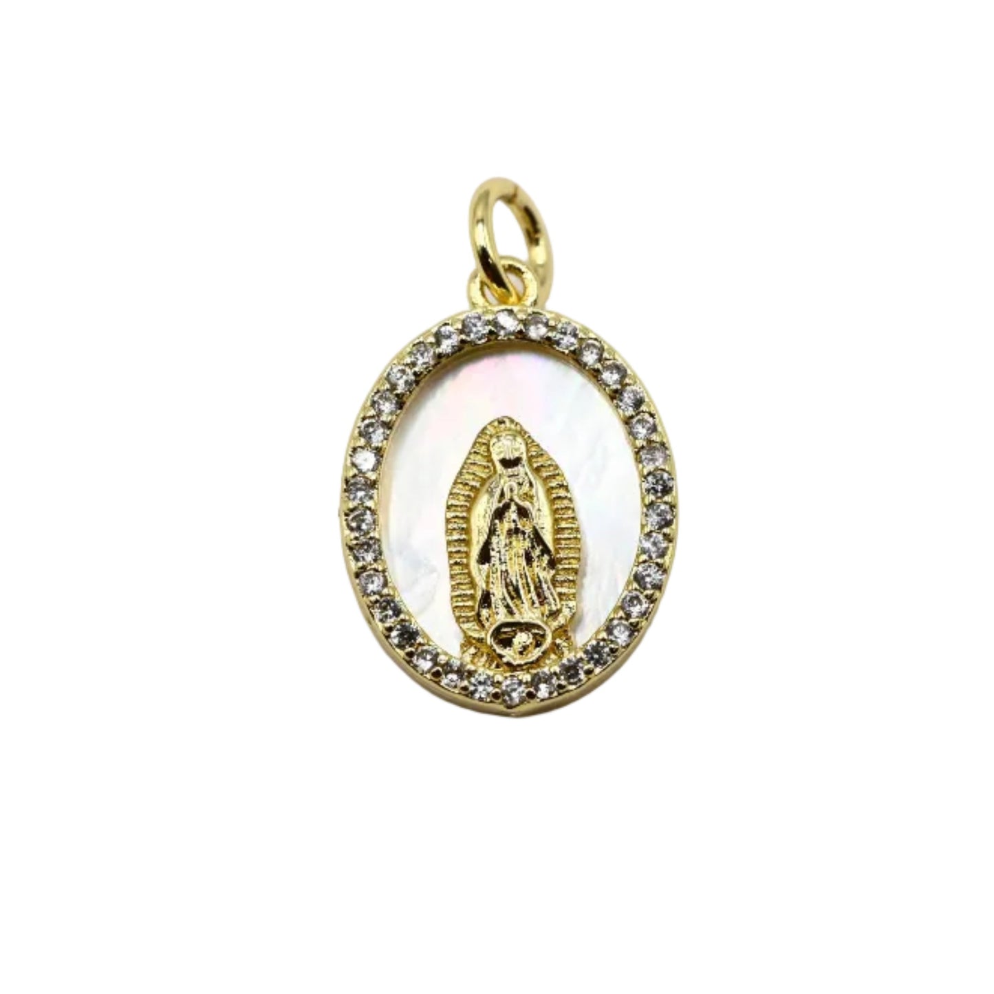 Our Lady Mother of Pearl Charm | 18K Gold-Filled