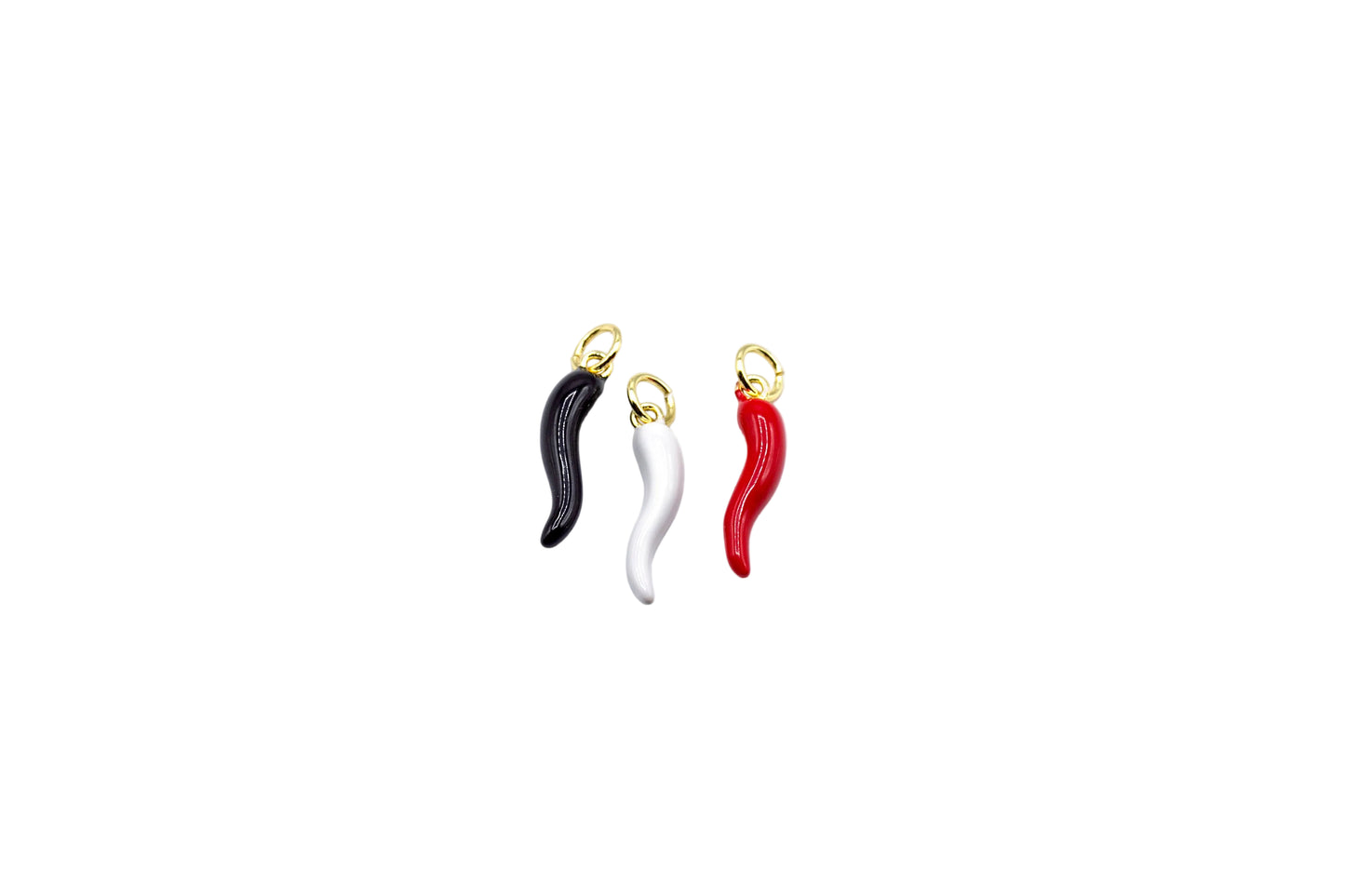 Italian Horn Chili Pepper Enamel Charm Pendant | 18K Gold-Filled