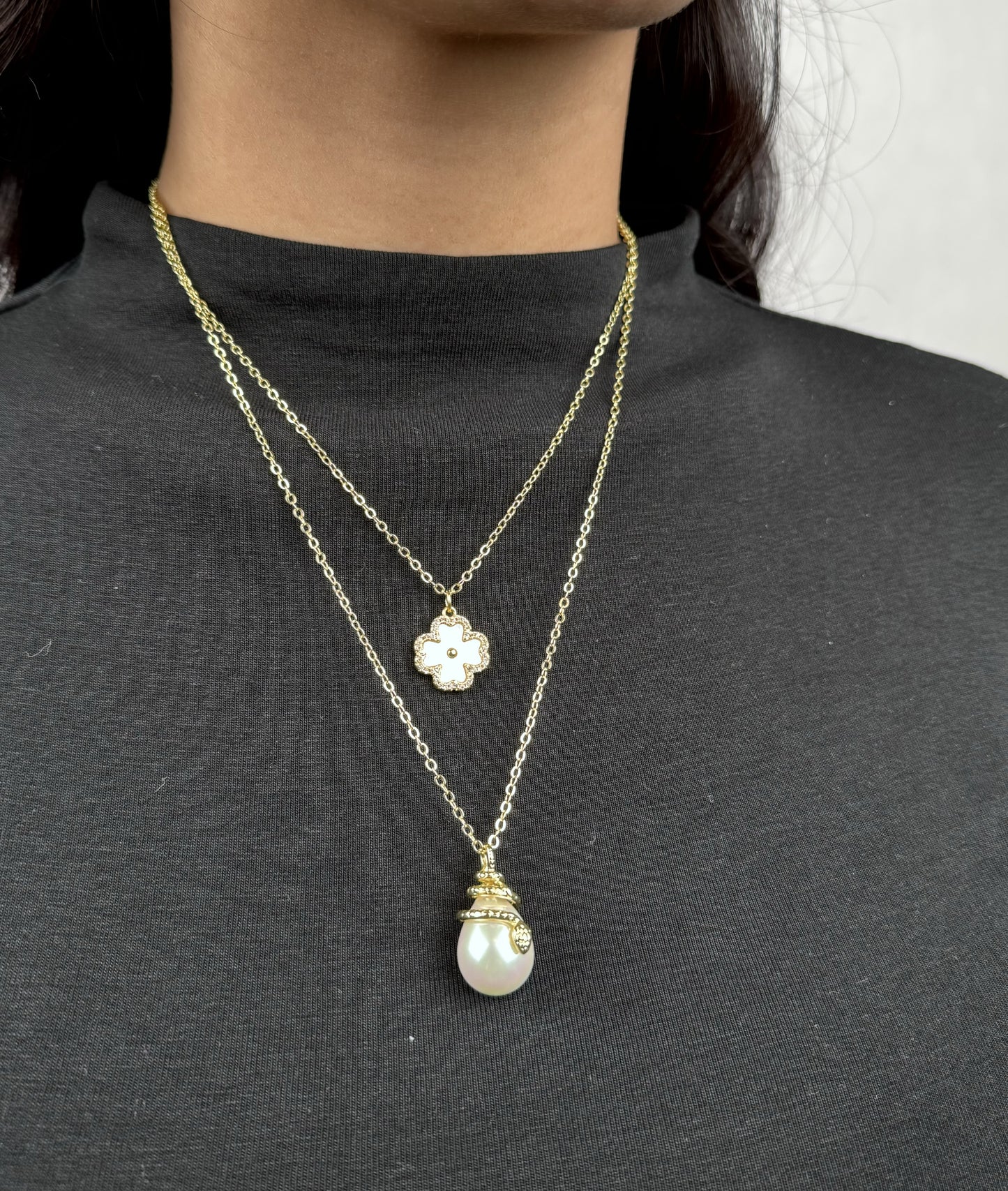 Pearl Snake Pendant | 18K Gold-Filled