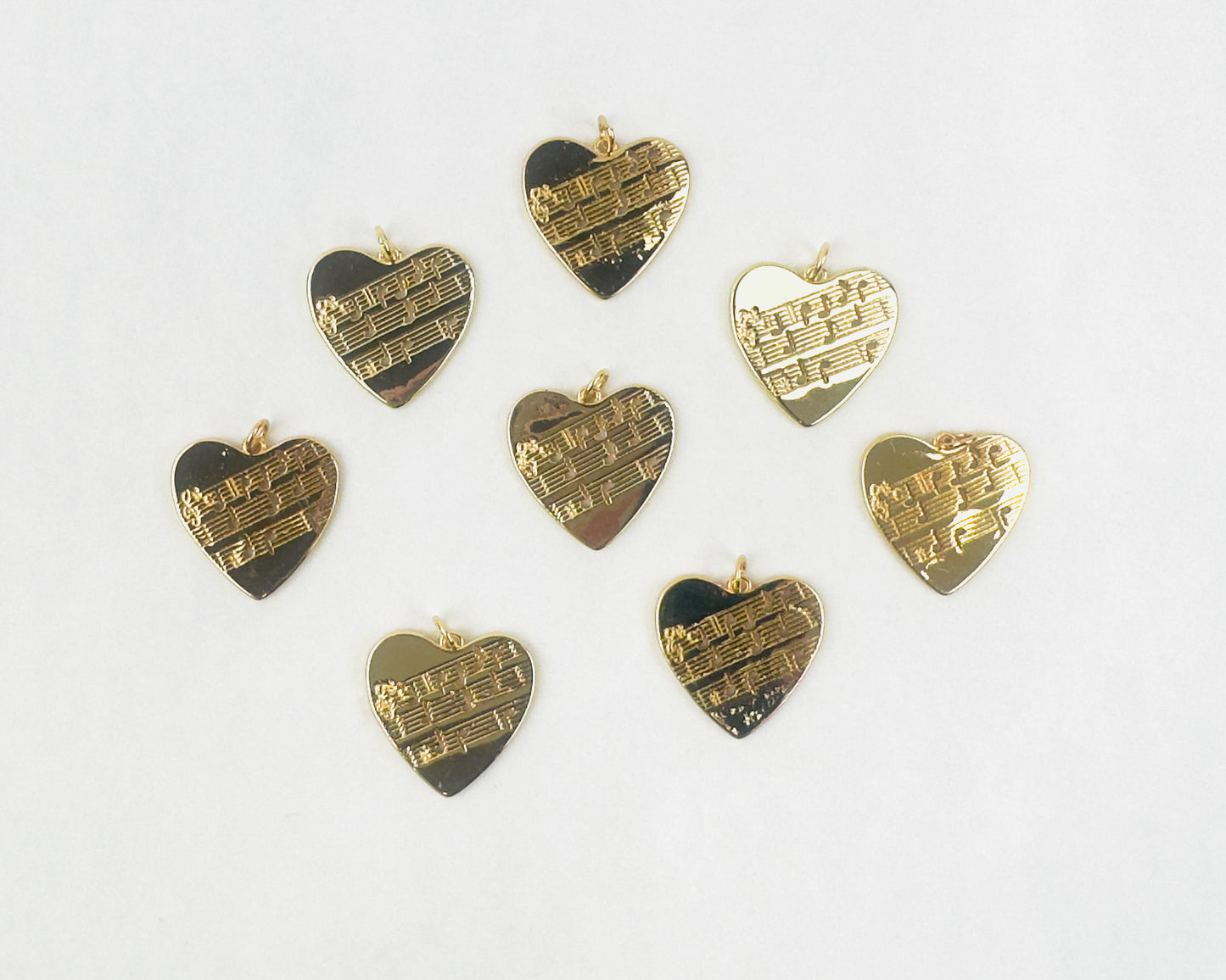 Style 4 - 18K Gold Filled Heart with Music Notes Charm
