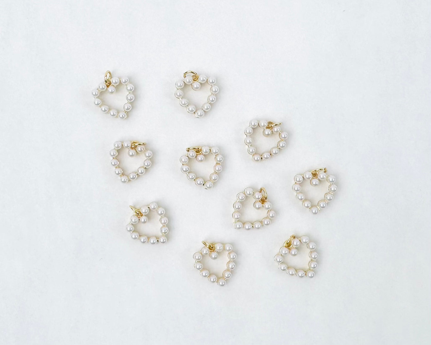 Style 108 - 18K Gold Filled Pearl Heart Charm