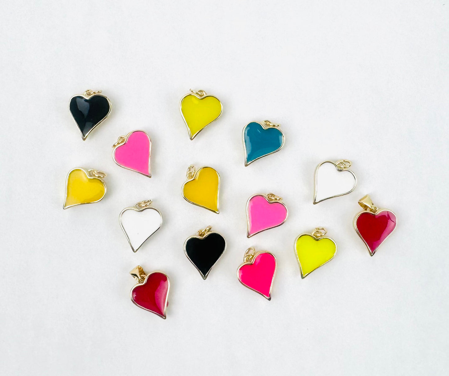 Style 77 - 18K Gold Filled Coloured Heart Charm