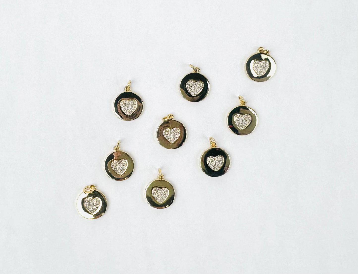 Style 40 - 18K Gold Filled Circle with Heart Charm
