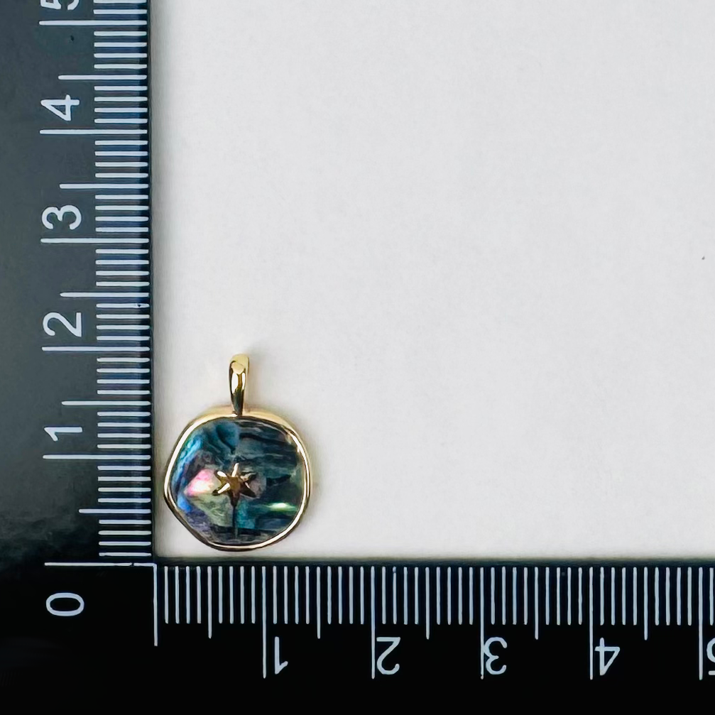 Style 1 - 18K Gold Filled Round Abalone with Star Charm