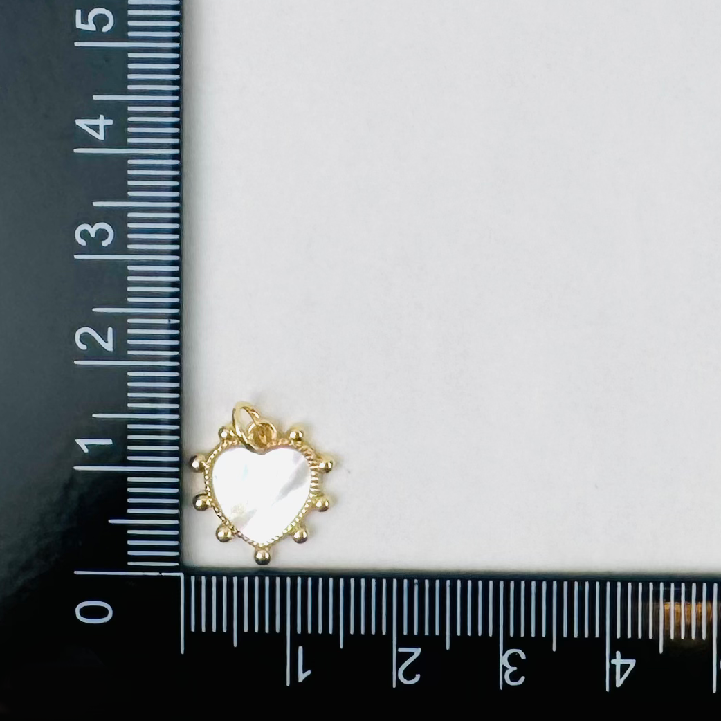 Style 96 - 18K Gold Filled Mother Of Pearl Heart Charm