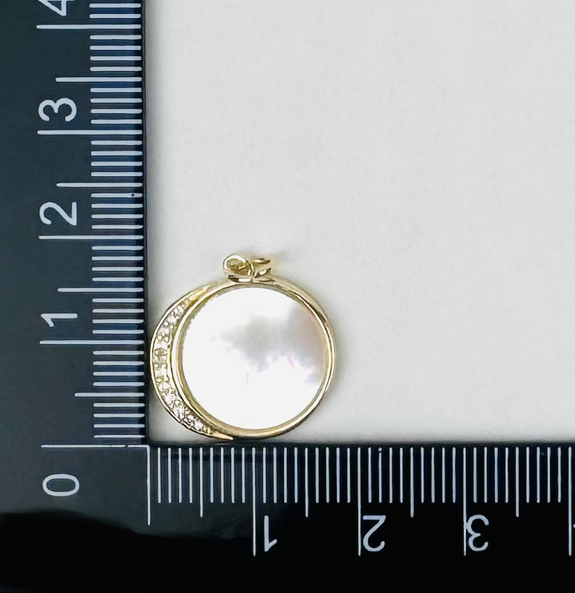 Style 10 - 18K Gold Filled Mother Of Pearl Crescent Moon Charm with Studs