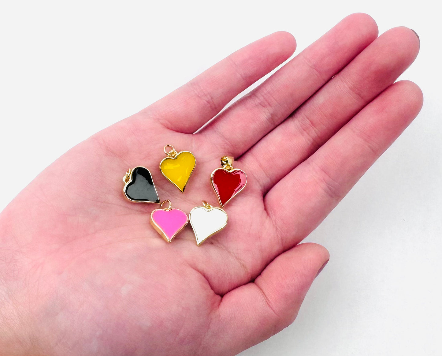 Style 77 - 18K Gold Filled Coloured Heart Charm