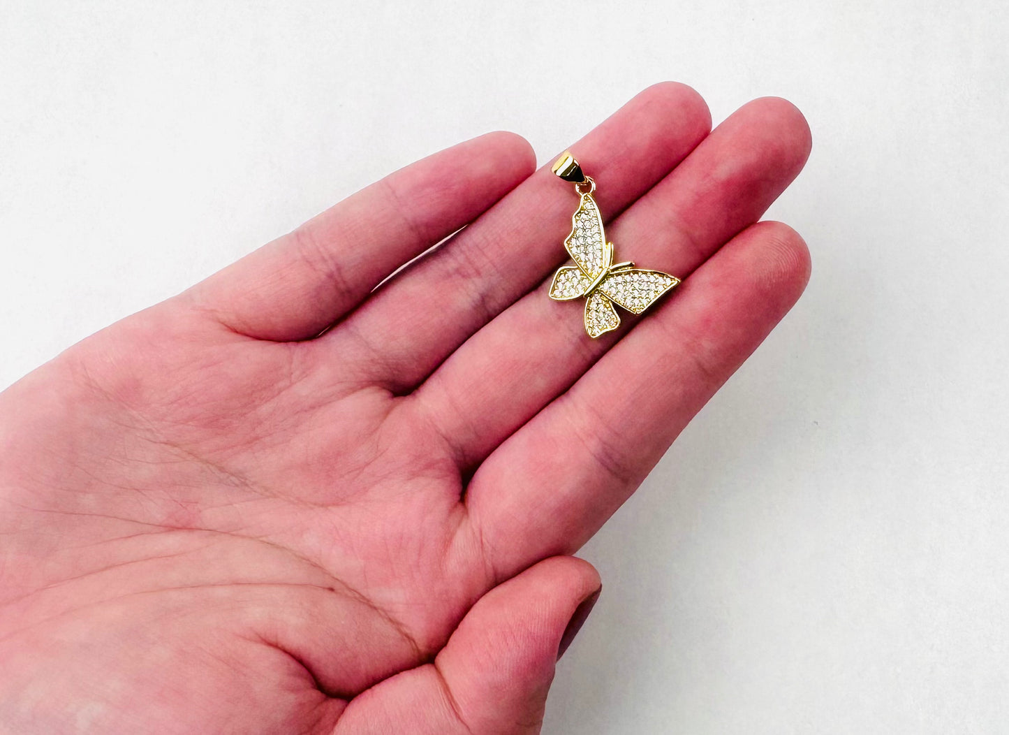 Style 54 - 18K Gold Filled Butterfly Charm with Studs