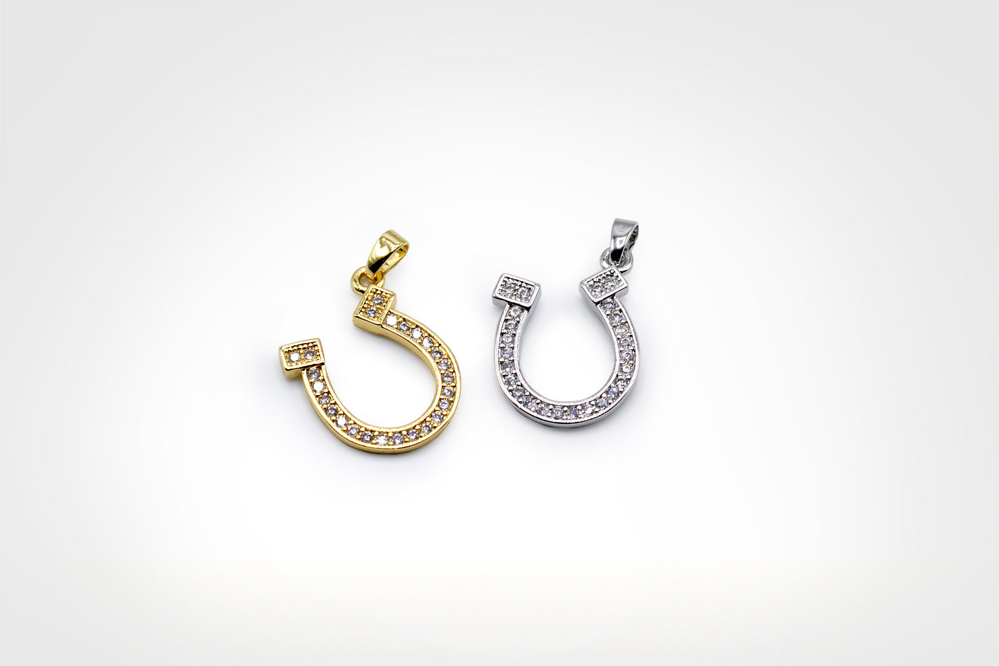 Large Horse Shoe with Studs Charm