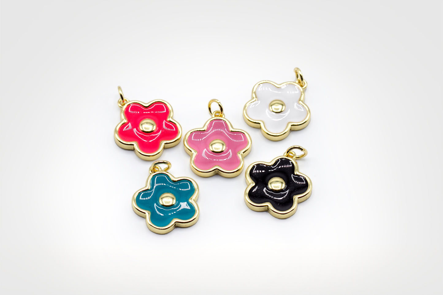 Flower Coloured Enamel Charm
