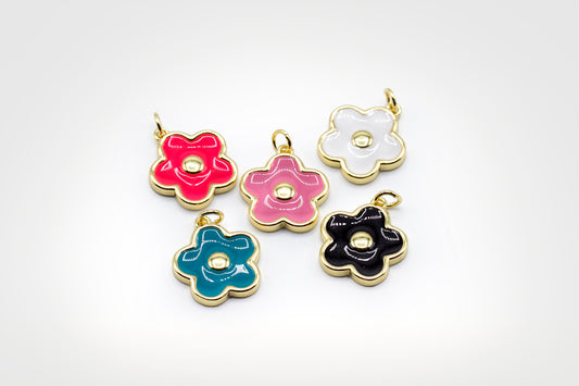 Flower Coloured Enamel Charm