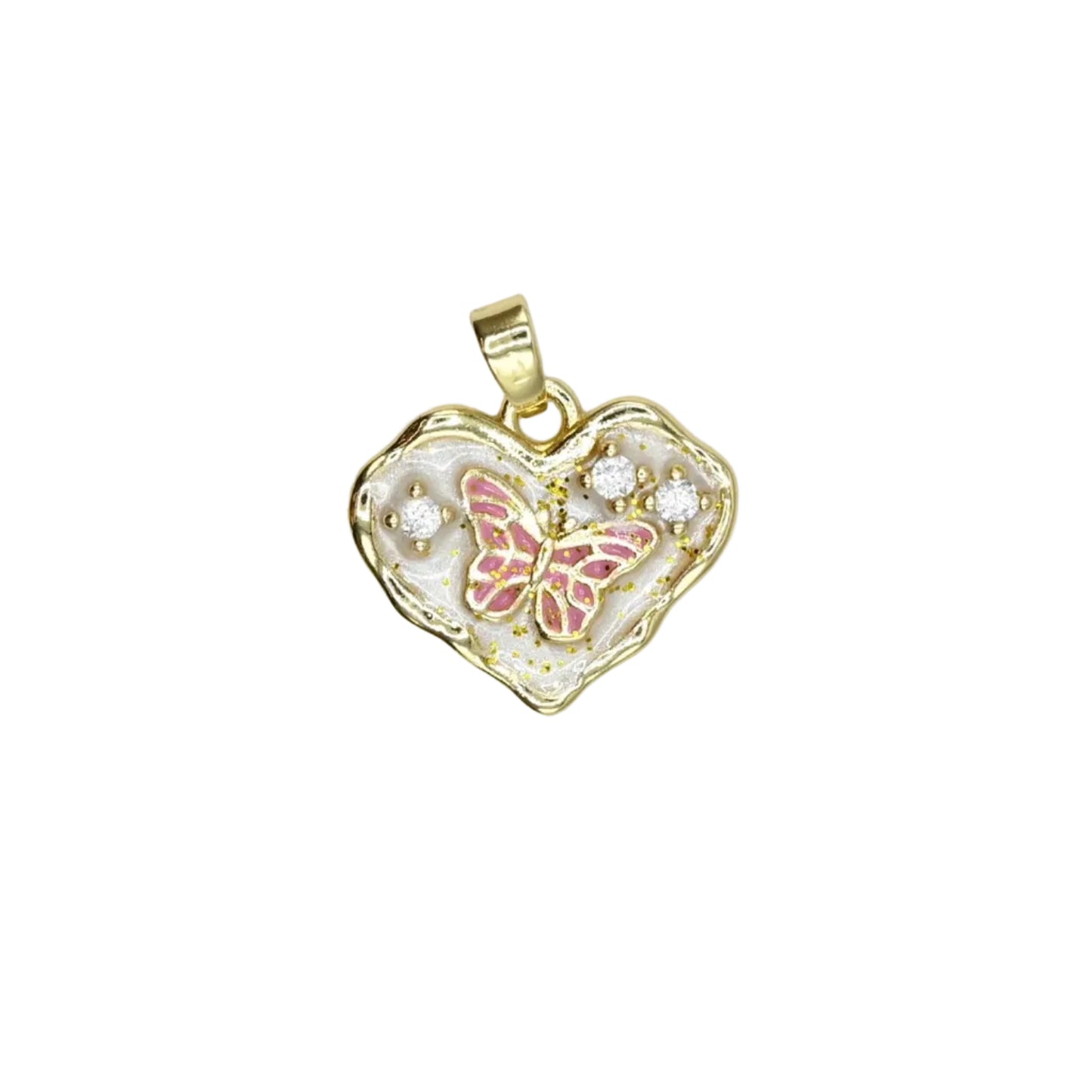 Butterfly Heart Charm Pendant | 18K Gold-Filled