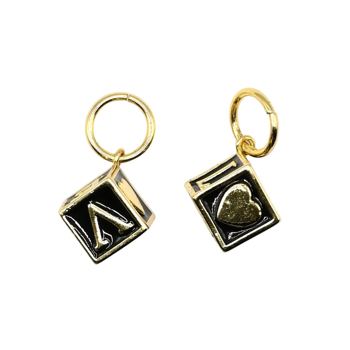 Black LOVE Cube Charm Pendant | 18K Gold-Filled