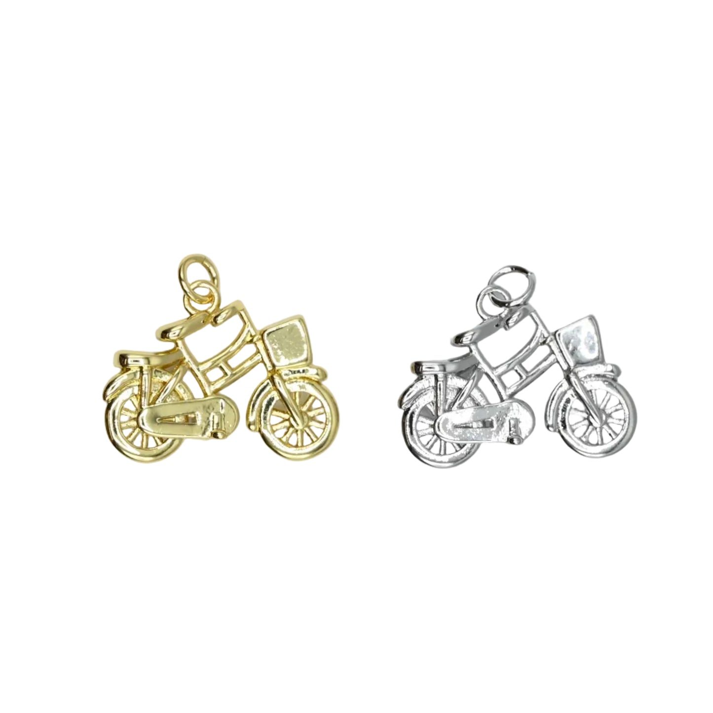 Bicycle Charm Pendant | 18K Gold-Filled & Silver Plated