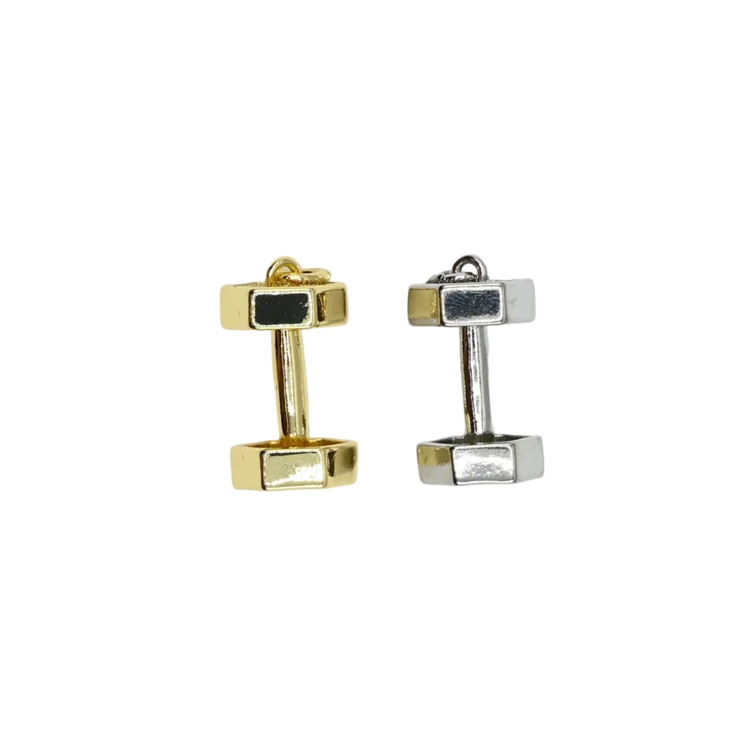 Dumbbell Charm Pendant | 18K Gold-Filled & Silver