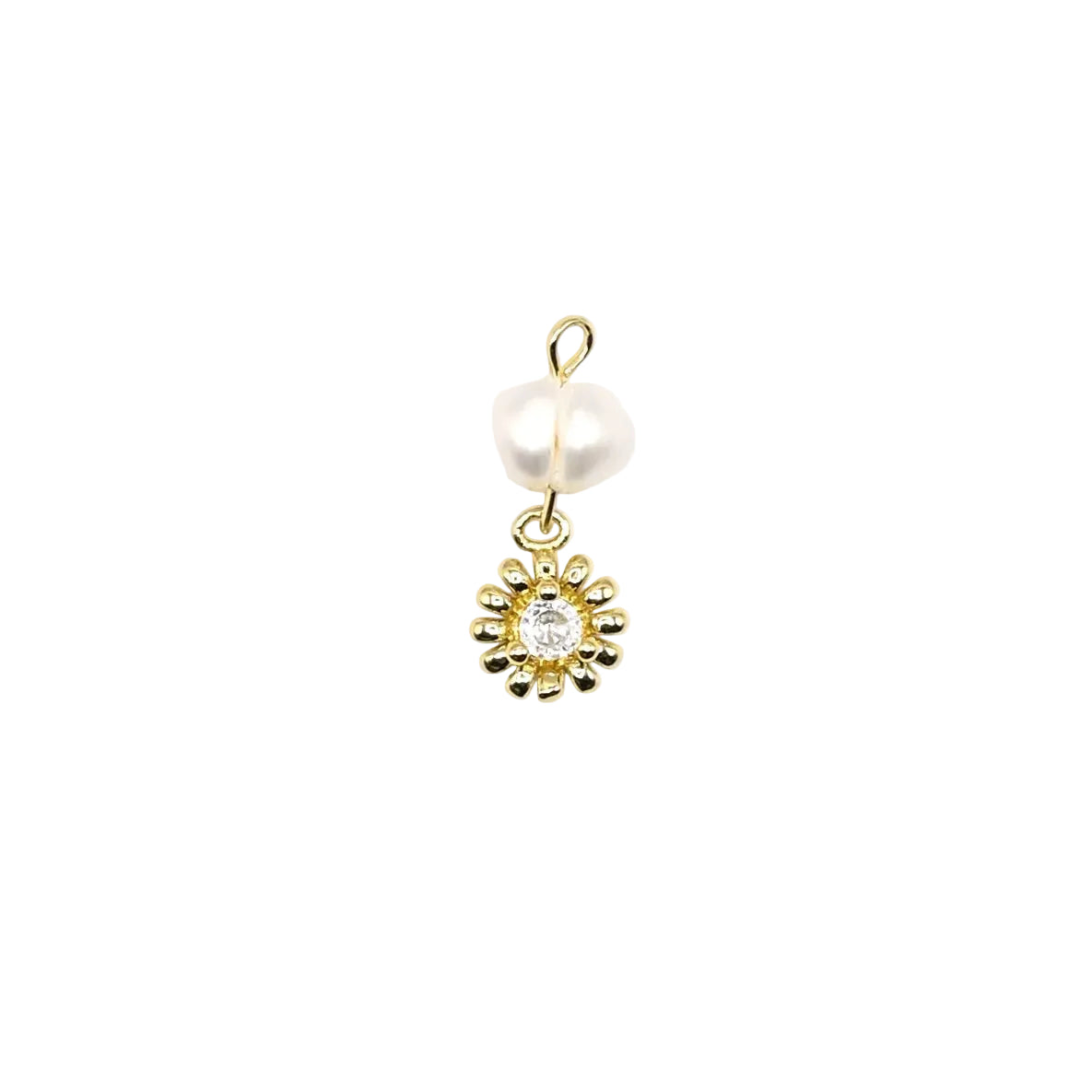 Pearl Sunburst Charm Pendant | 18K Gold-Filled