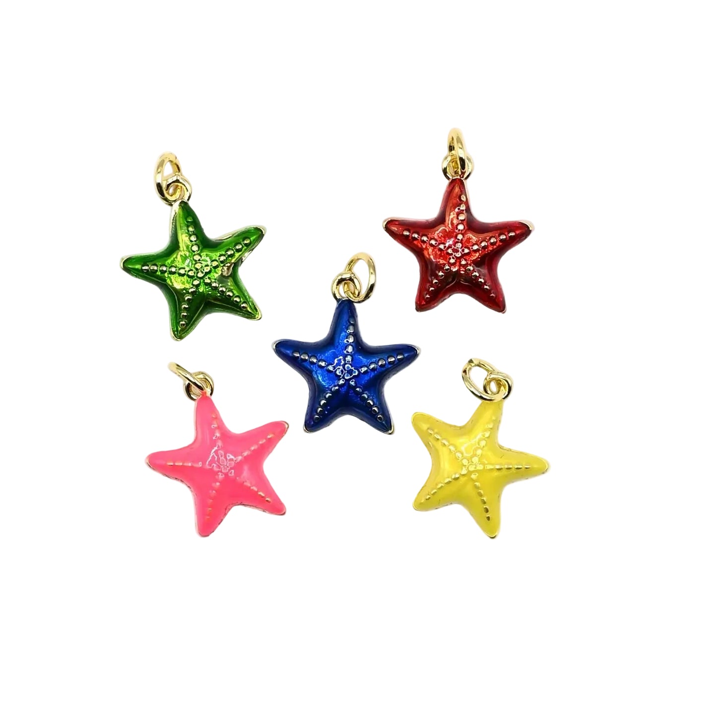 Colorful Starfish Charm Pendant | 18K Gold-Filled