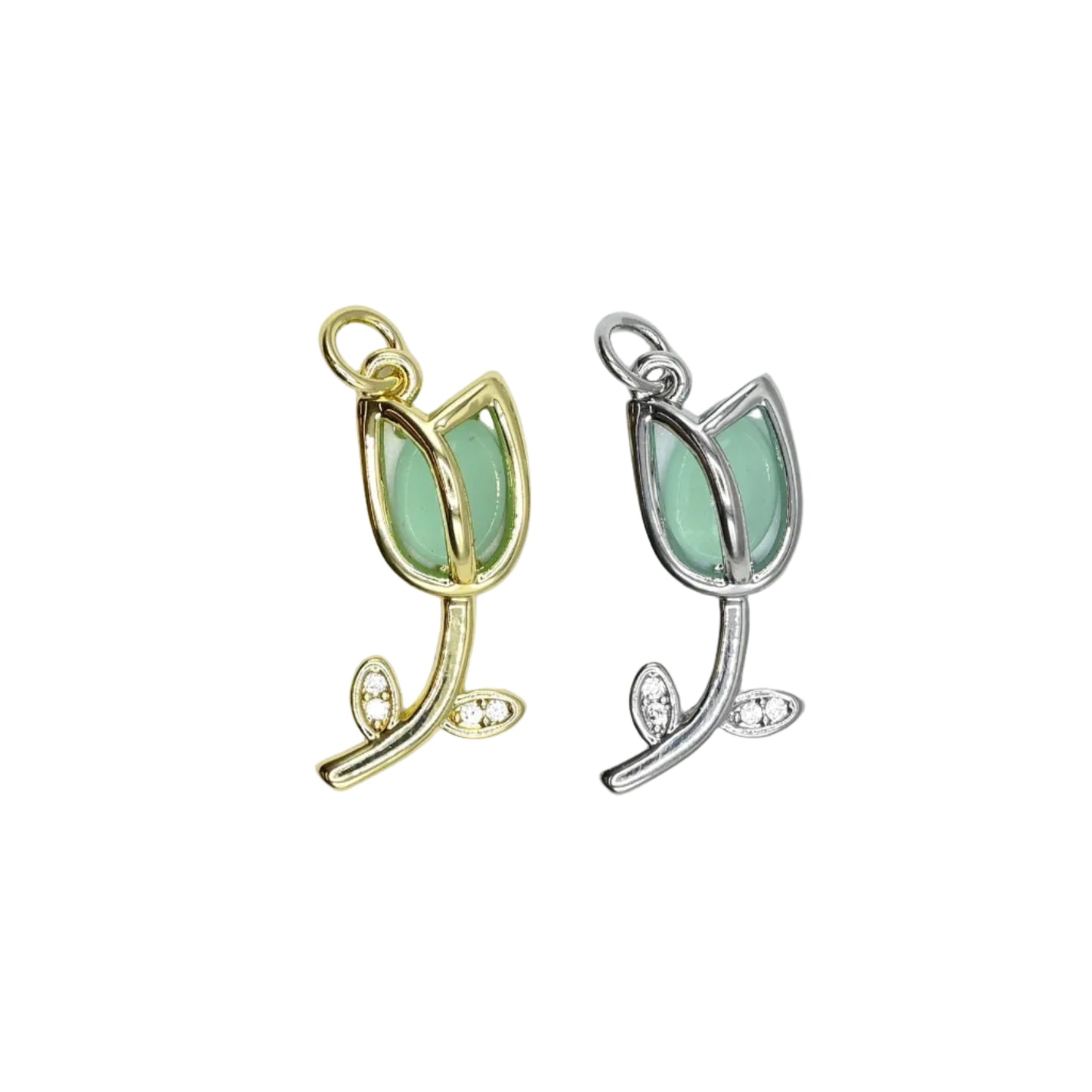 Tulip Charm Pendant | 18K Gold-Filled & Silver Plated