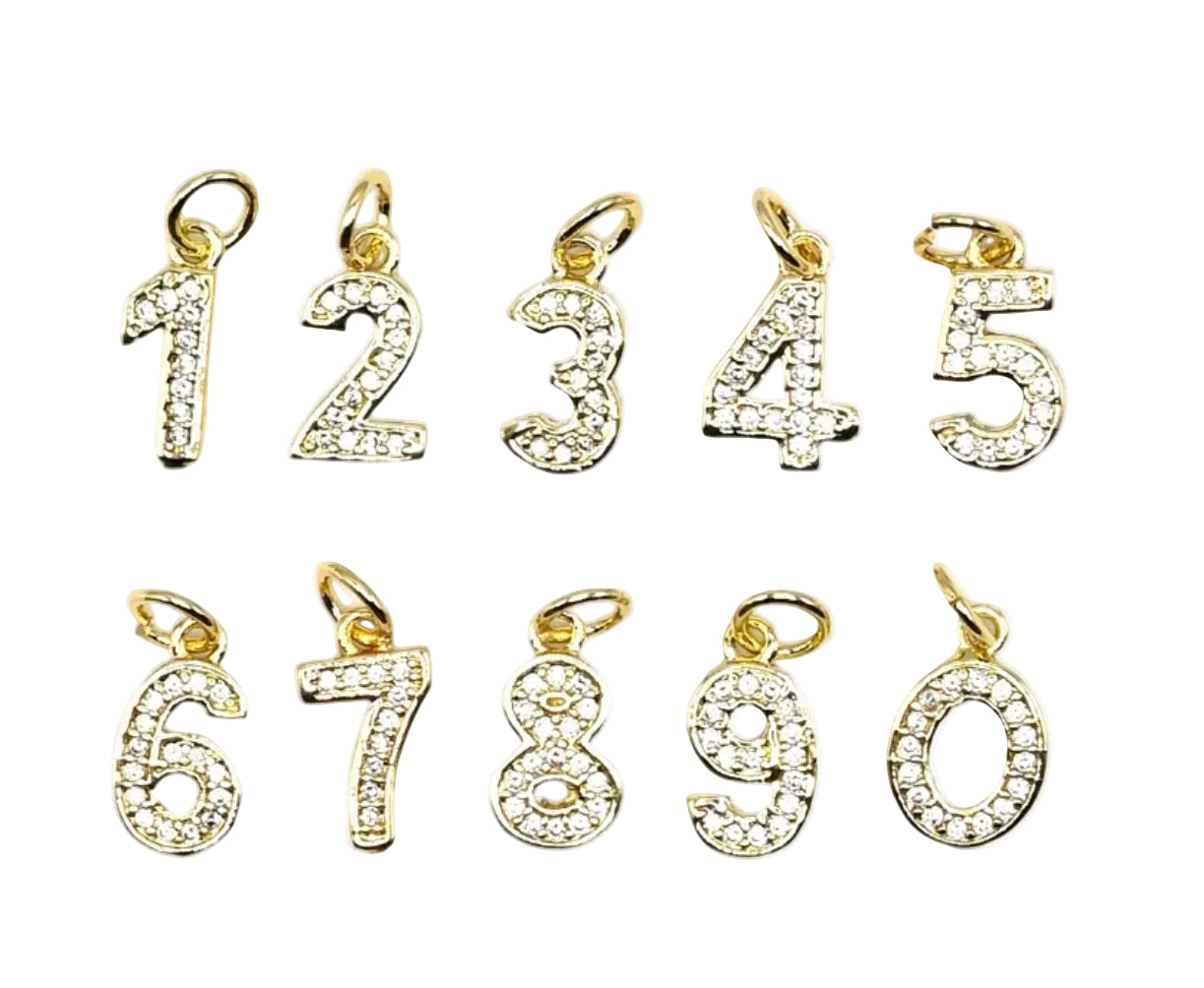 Number Charm Pendant | 18K Gold-Filled & Silver Plated