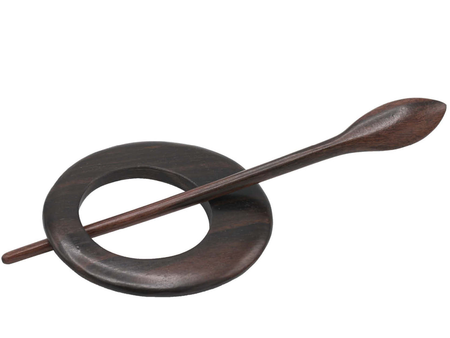 Tiger Ebony Wood Scarf/Shawl Pin - Oval
