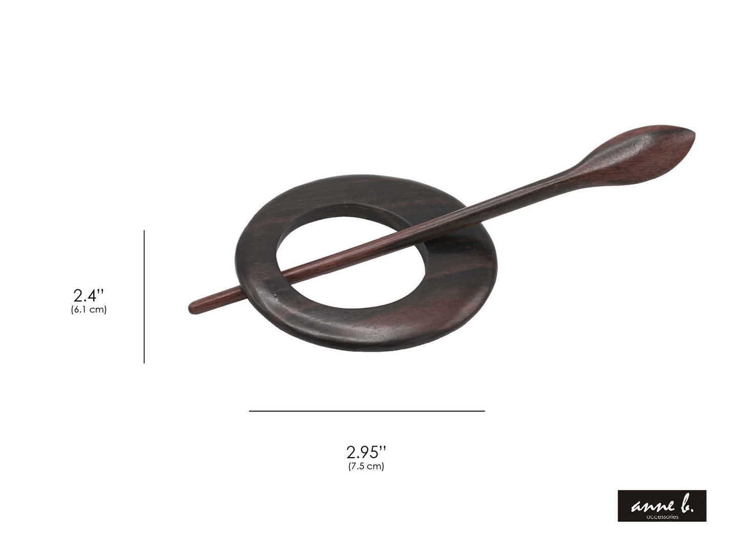 Tiger Ebony Wood Scarf/Shawl Pin - Oval