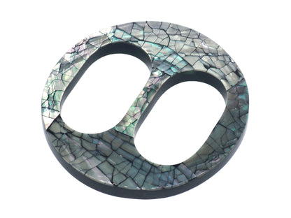 Black Mother of Pearl Scarf Ring - Round