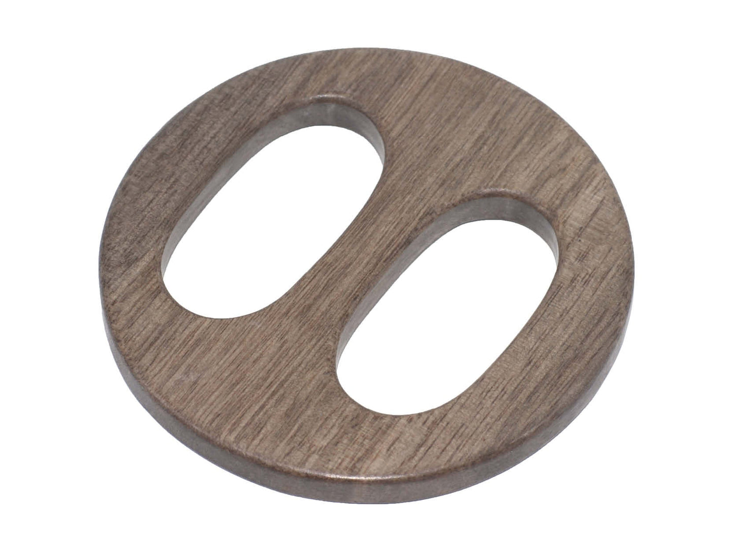 Grey Wood Scarf Ring - Round