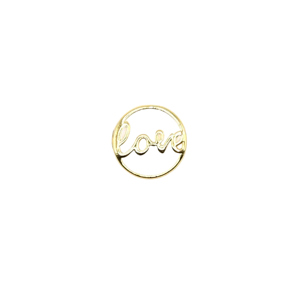 White Love Bead Spacer Charm Pendant | 18K Gold-Filled