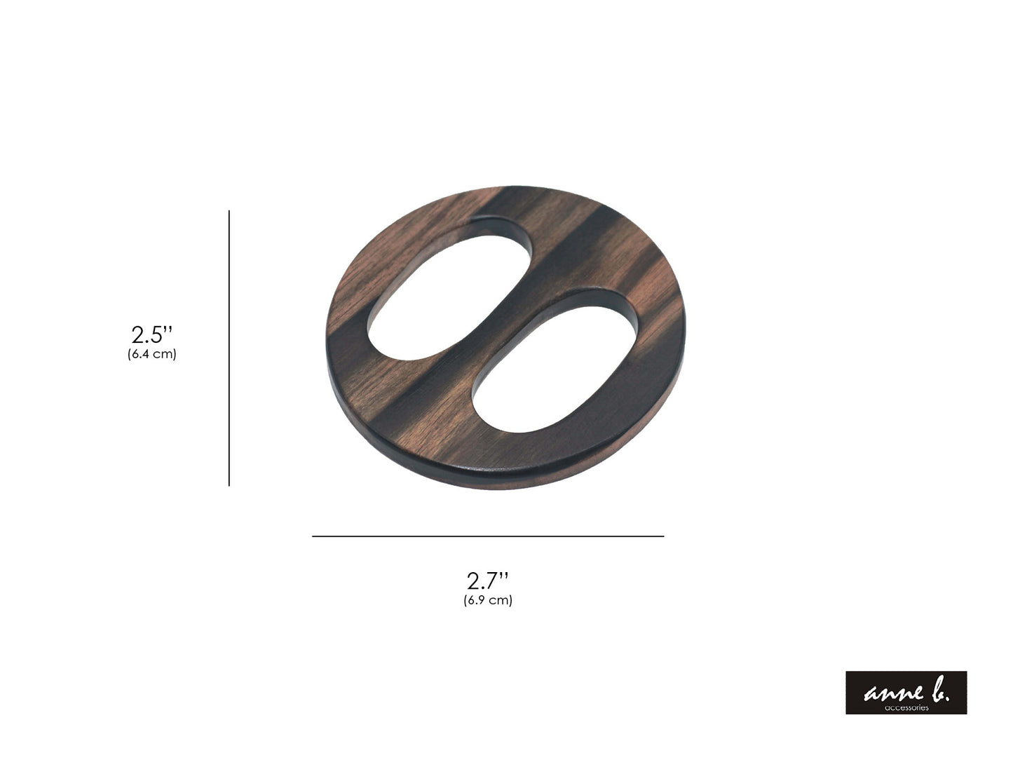 Tiger Ebony Wood Scarf Ring - Round
