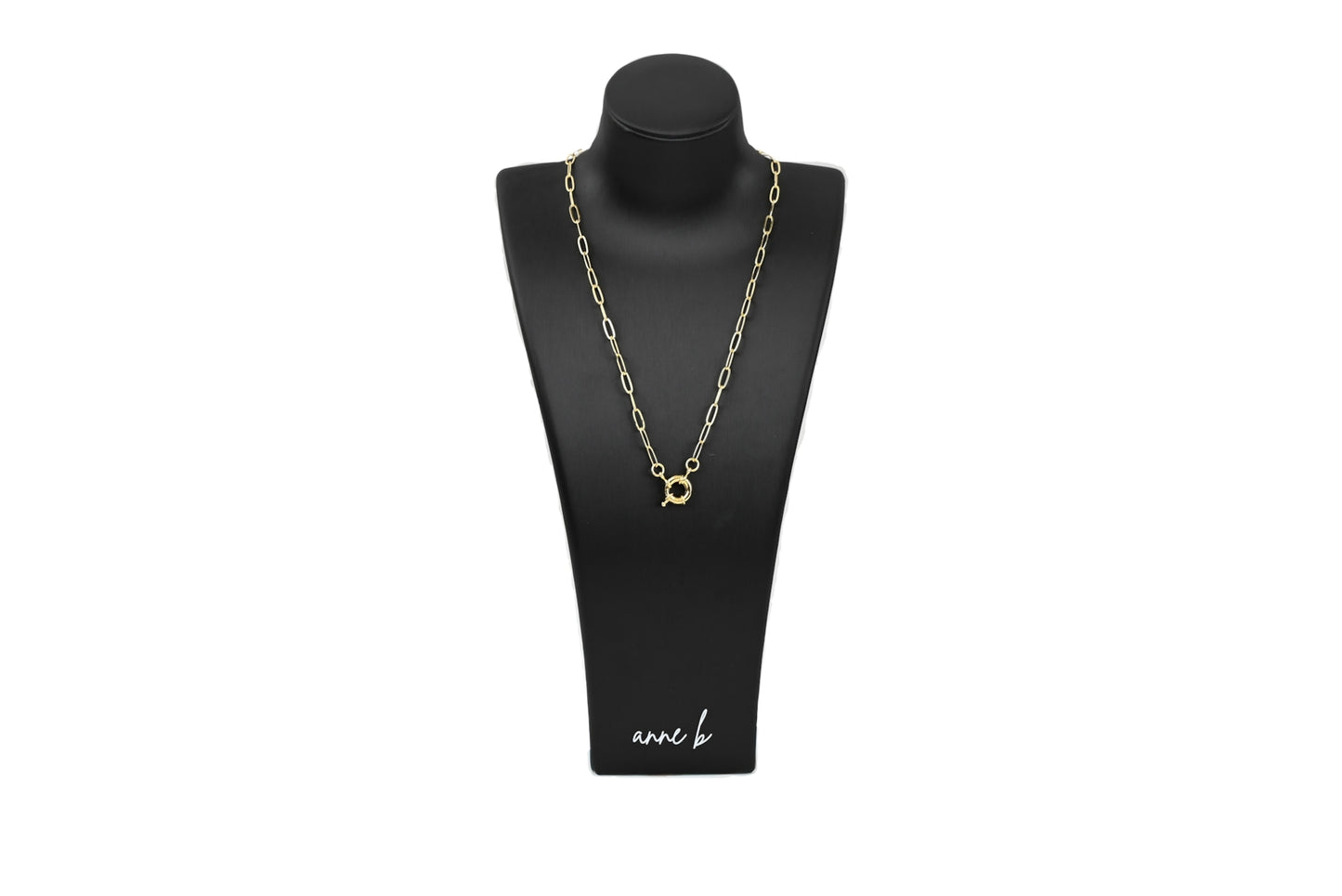 Round Spring Clasp Paper Clip Chain Necklace