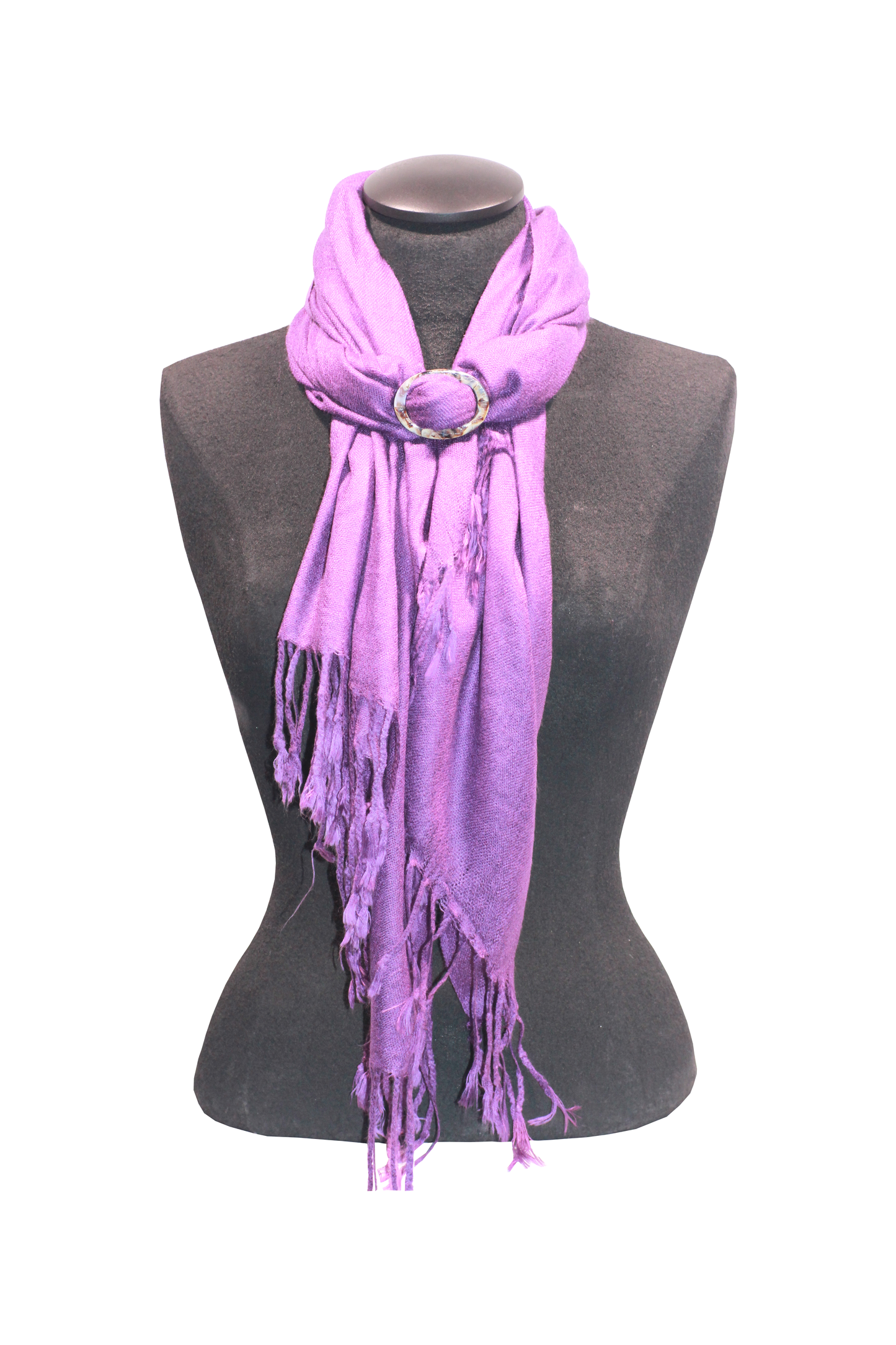 White Mother of Pearl Scarf Ring - Large