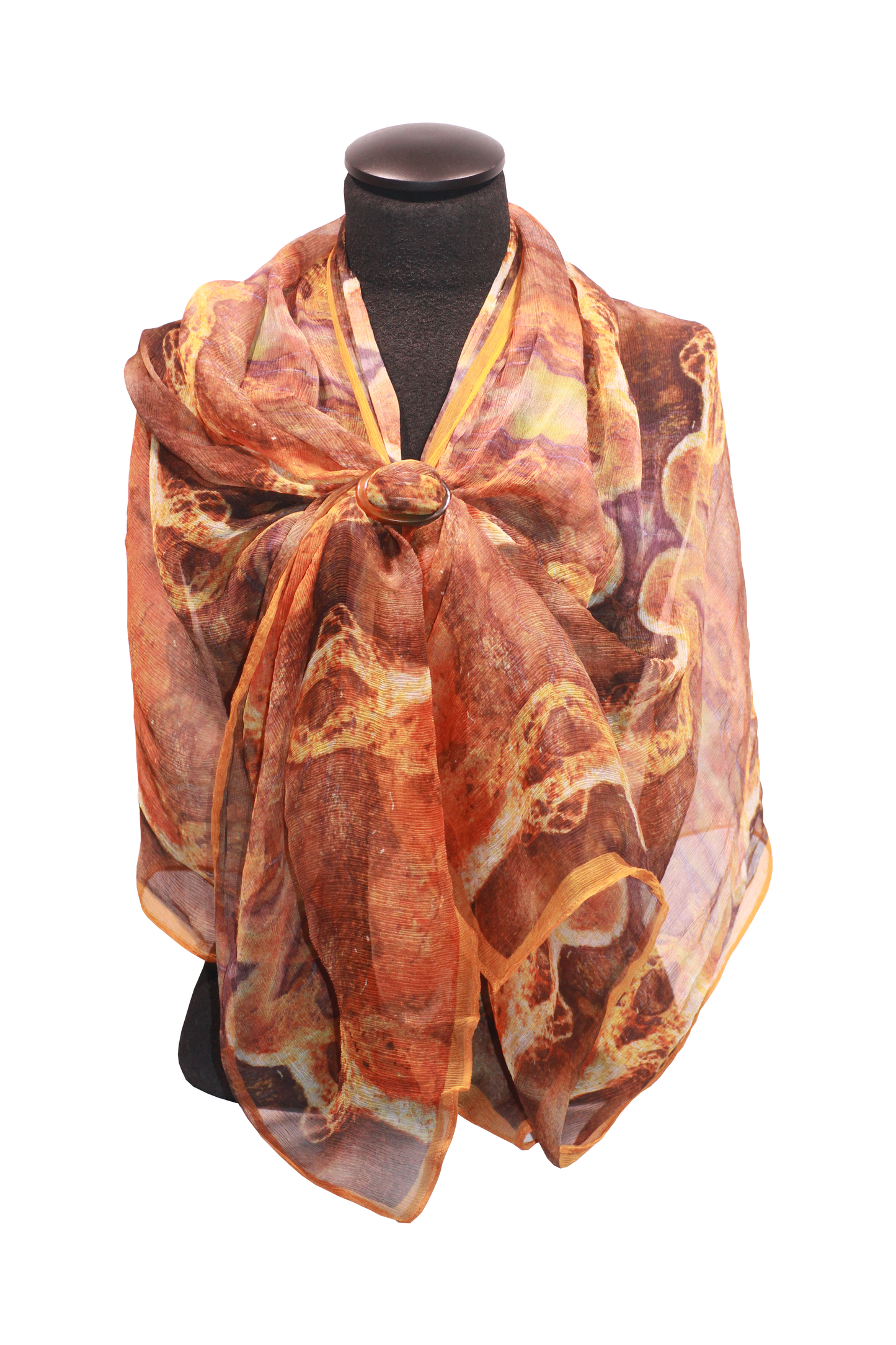 White Mother of Pearl Scarf Ring - Large