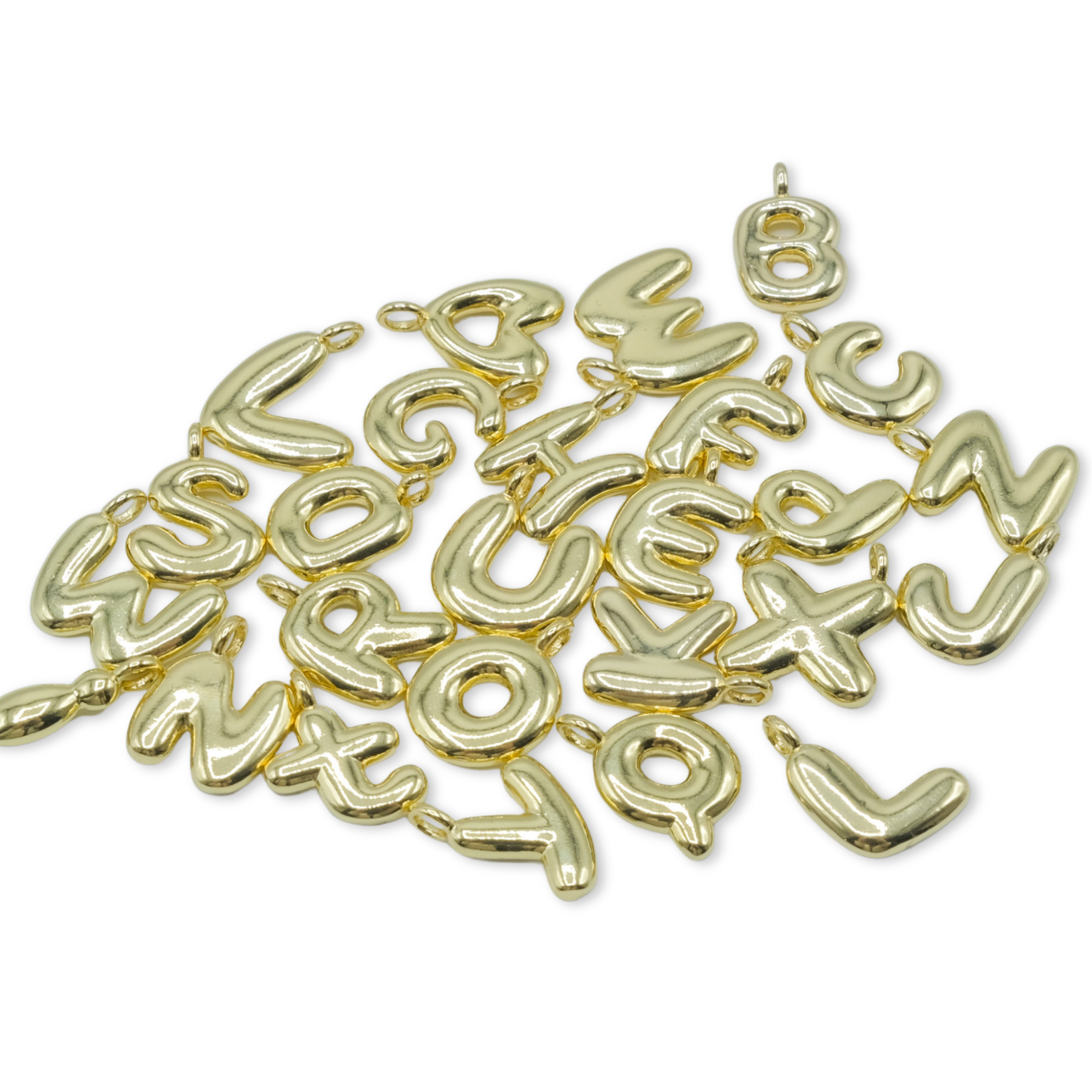 Letter Charm 11 - 18K Gold Filled Small Bubble Letters