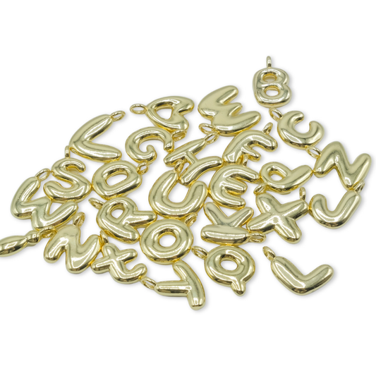 Letter Charm 11 - 18K Gold Filled Small Bubble Letters