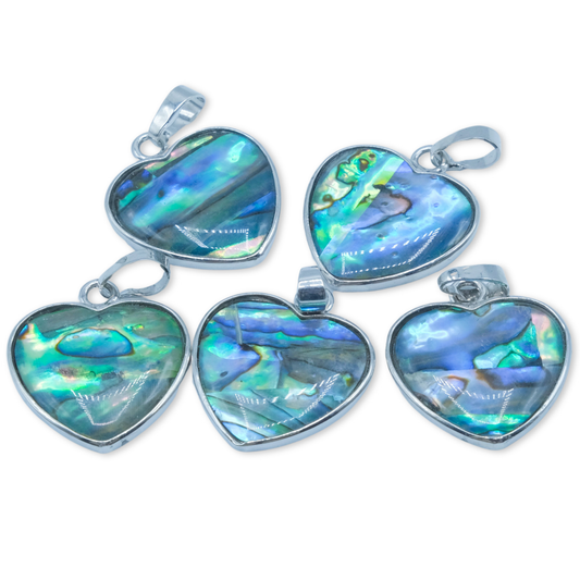 Silver and Paua Heart Charm