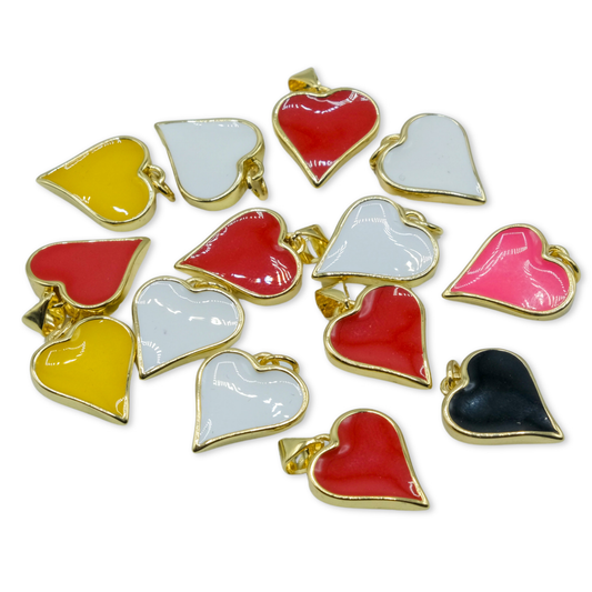 Style 77 - 18K Gold Filled Coloured Heart Charm