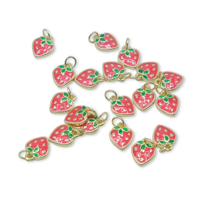 Gold Strawberry Charm