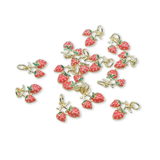 Gold Double Strawberry Charm