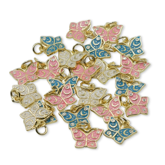 Style 66 - 18K Gold Filled Coloured Butterfly Charm