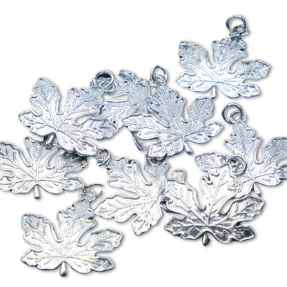 Silver Canadian Maple Leaf Charm