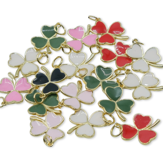 Style 62 - 18K Gold Filled Three Leaf Clover Charm