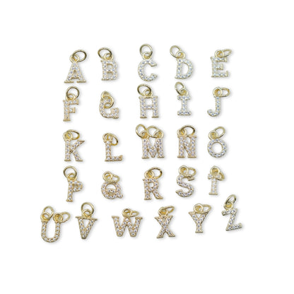 Letter Charm 2 - 18K Gold Filled Small Letters with Studs