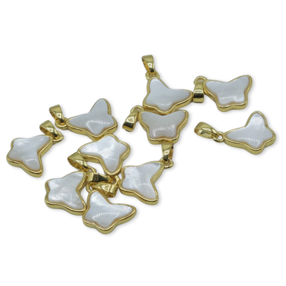 Gold and Pearl Butterfly Bubble Charm